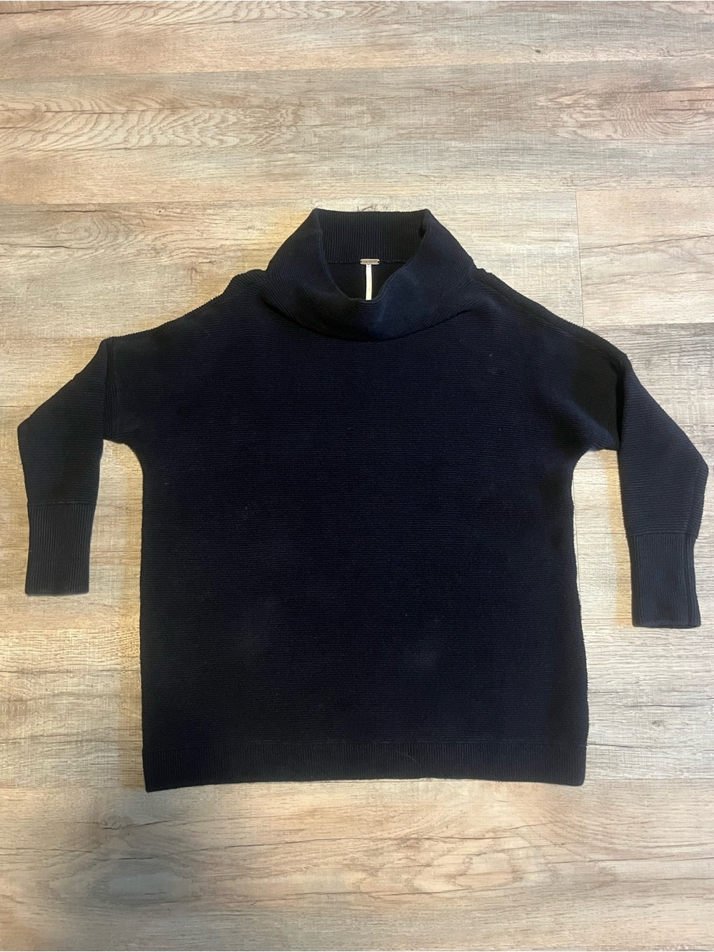 Free People Ottoman Slouchy Tunic Black Cowl Neck Sweater size S